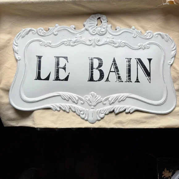 Belle époque style 'Le Bain' bathroom sign. NWT - Picture 4 of 6
